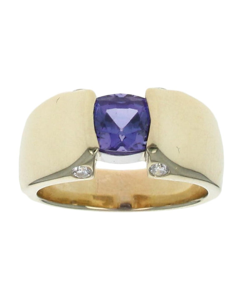 Tanzanite and Diamond Accent Band