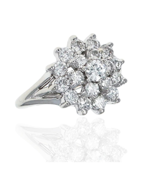 Diamond Cluster Ring in Gold