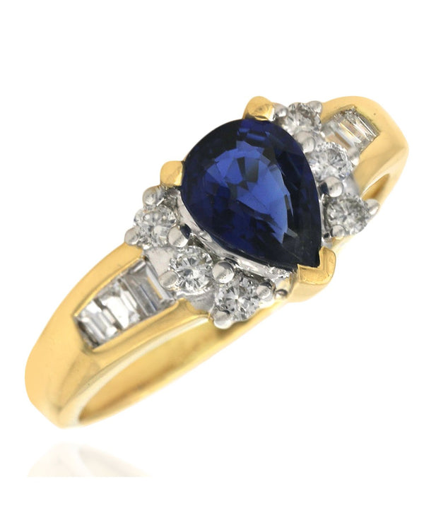 Sapphire and Diamond Ring in Gold