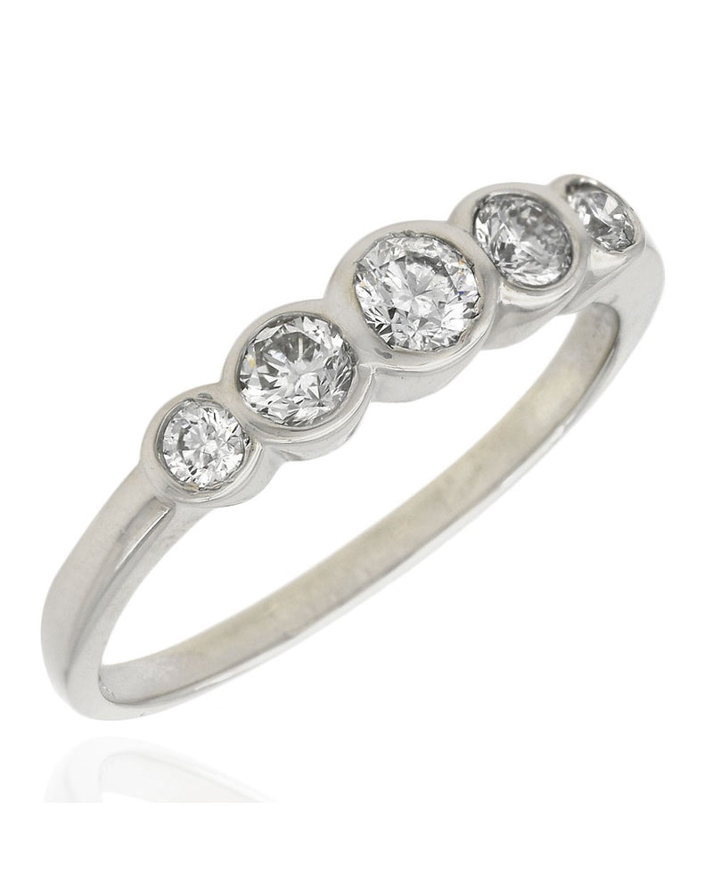 5 Stone Bezel Set Diamond Ring