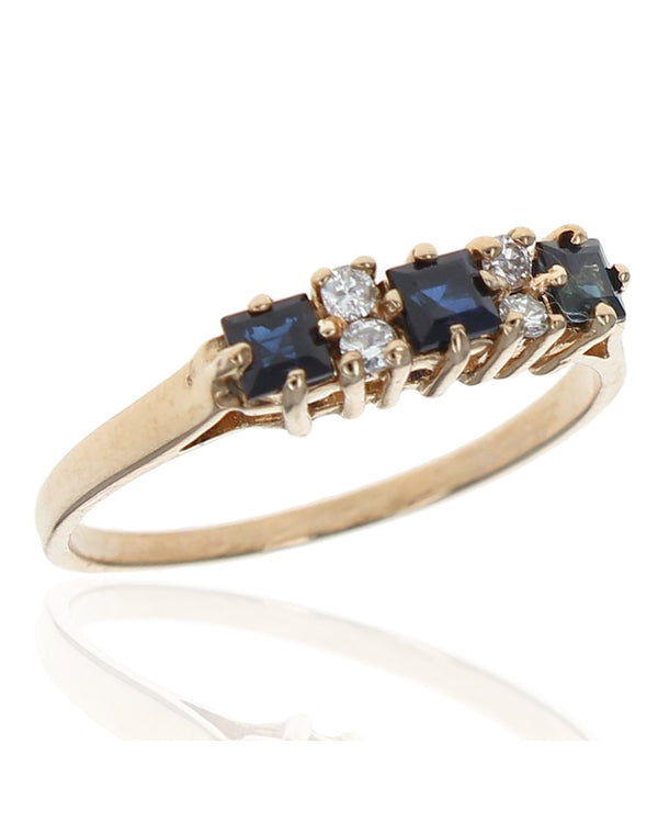 Alternating Sapphire and Diamond Ring