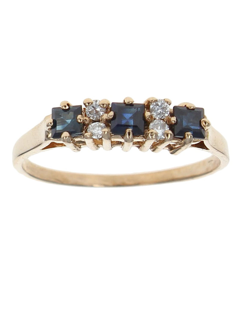 Alternating Sapphire and Diamond Ring