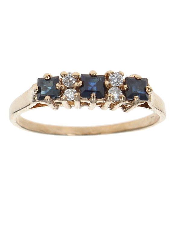 Alternating Sapphire and Diamond Ring