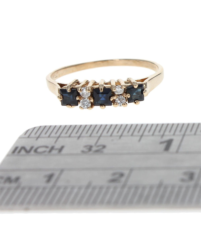 Alternating Sapphire and Diamond Ring
