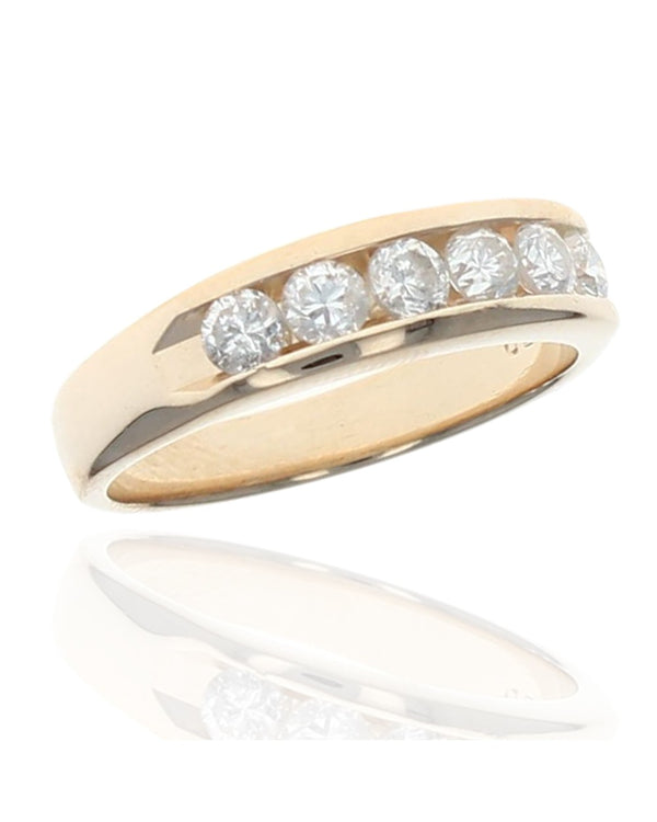 Channel Set Diamond Band in Gold