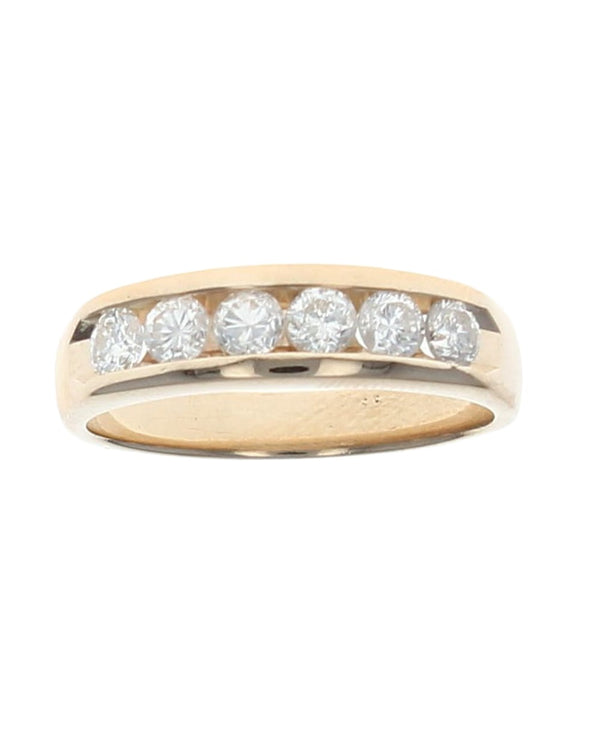 Channel Set Diamond Band in Gold