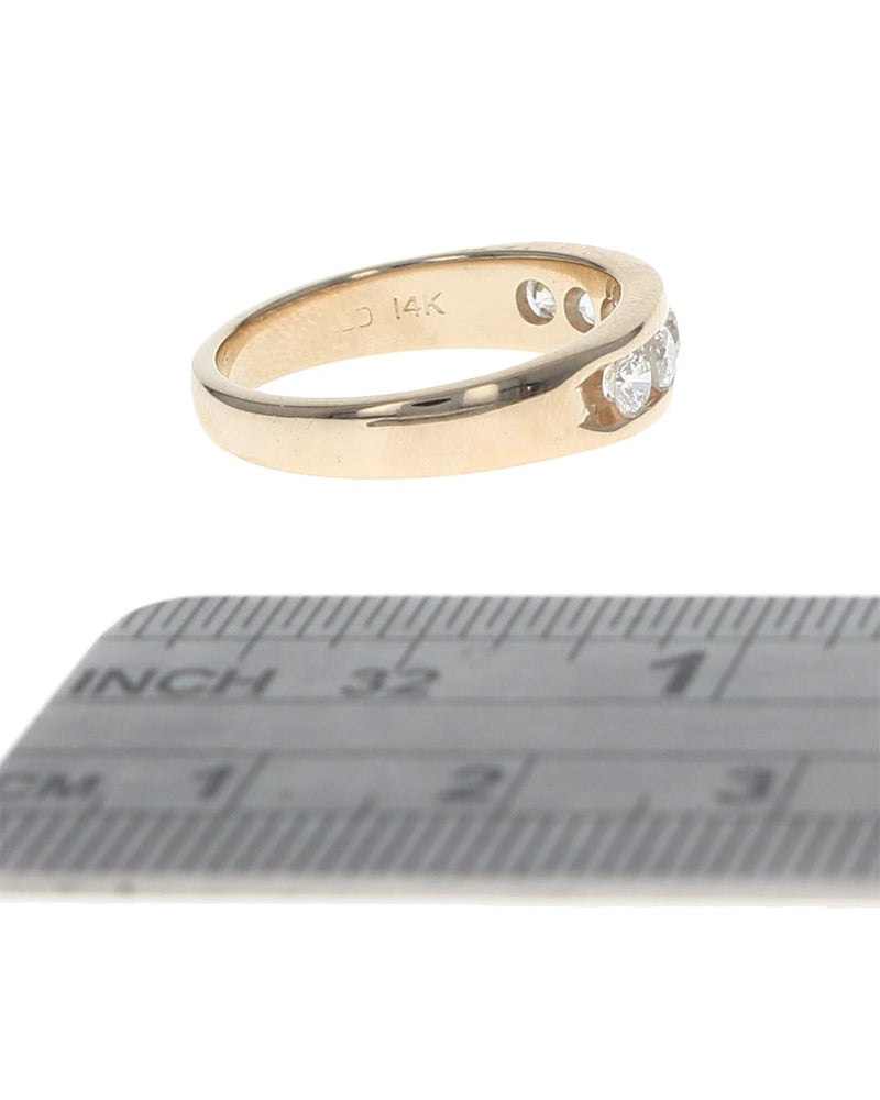 Channel Set Diamond Band in Gold