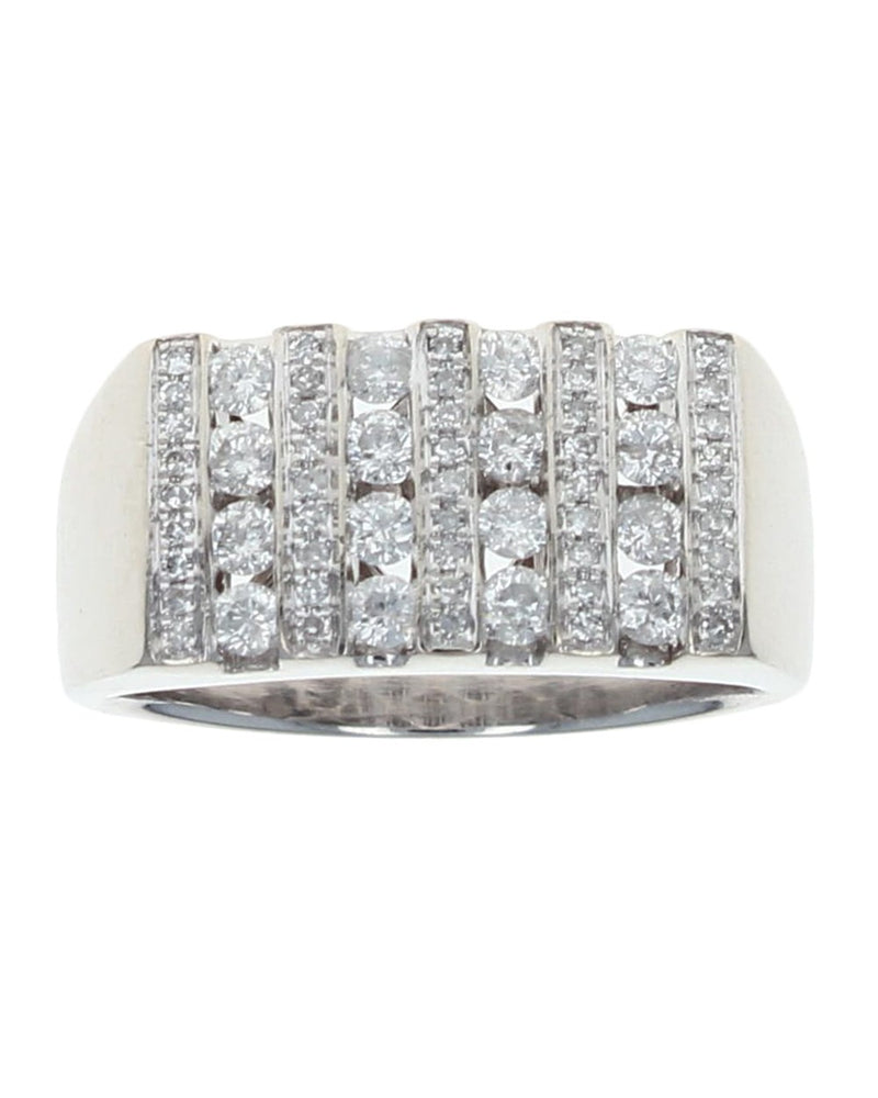 Gentlemans 9 Row Rectangular Top Diamond Band