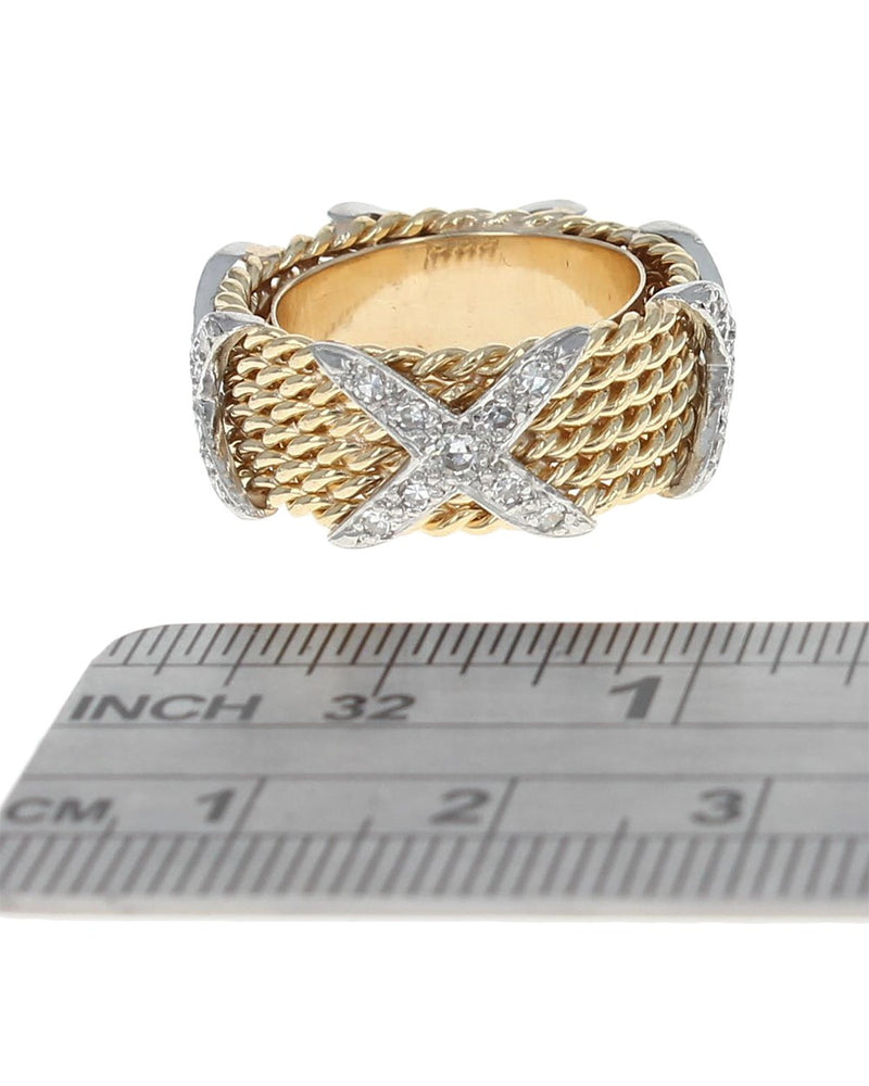 Diamond X Band in Gold and Platinum