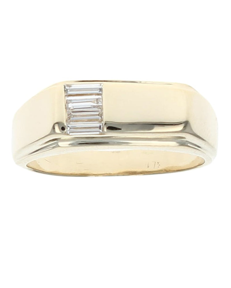 Gentlemans Baguette Diamond Tapered Band