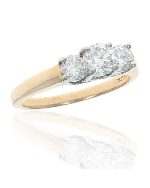 3 Stone Diamond Ring in Gold