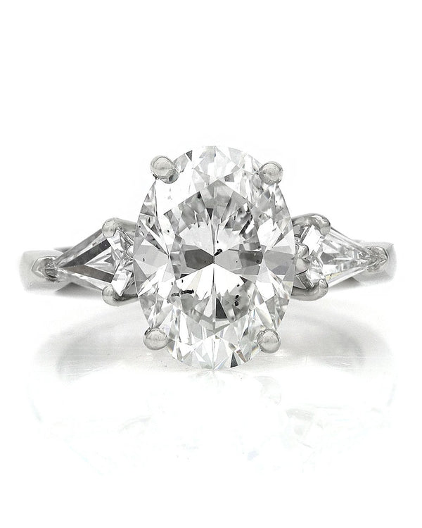 GIA Certified Oval Cut Diamond Solitaire Ring in Platinum