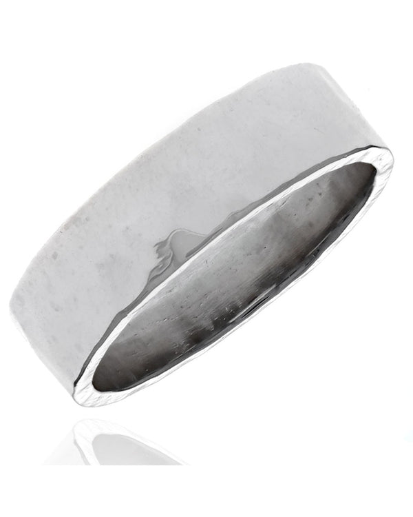 Gentlemans High Polish Hammered Band