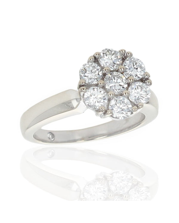 Diamond Cluster Round Top Ring