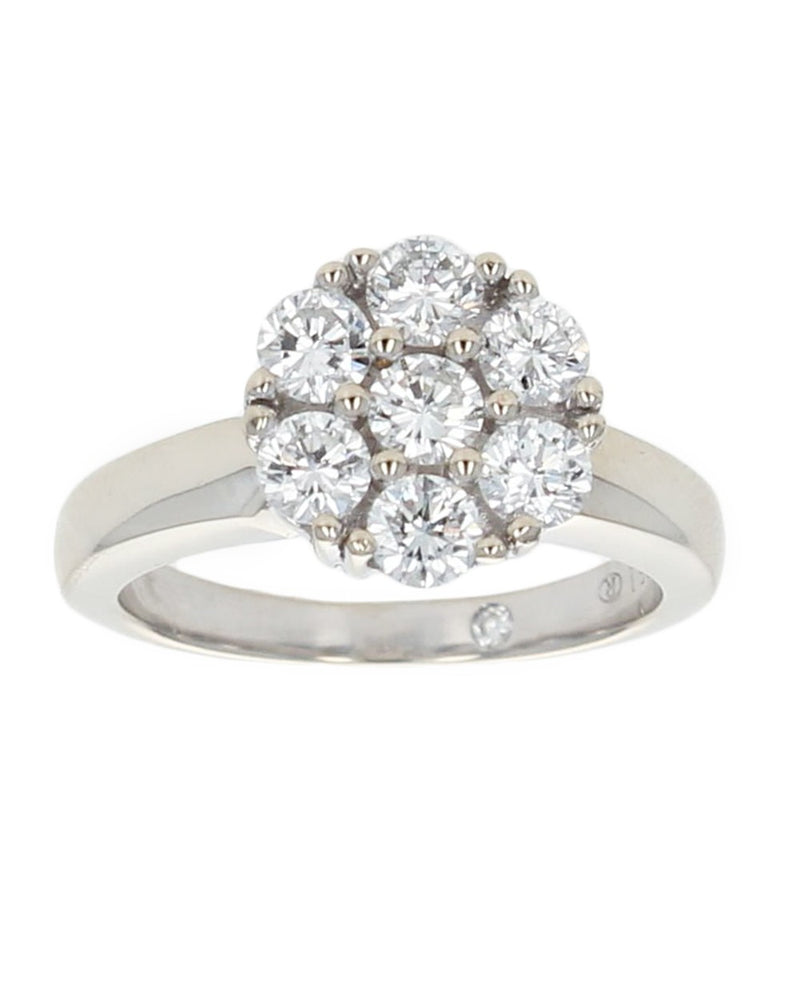 Diamond Cluster Round Top Ring