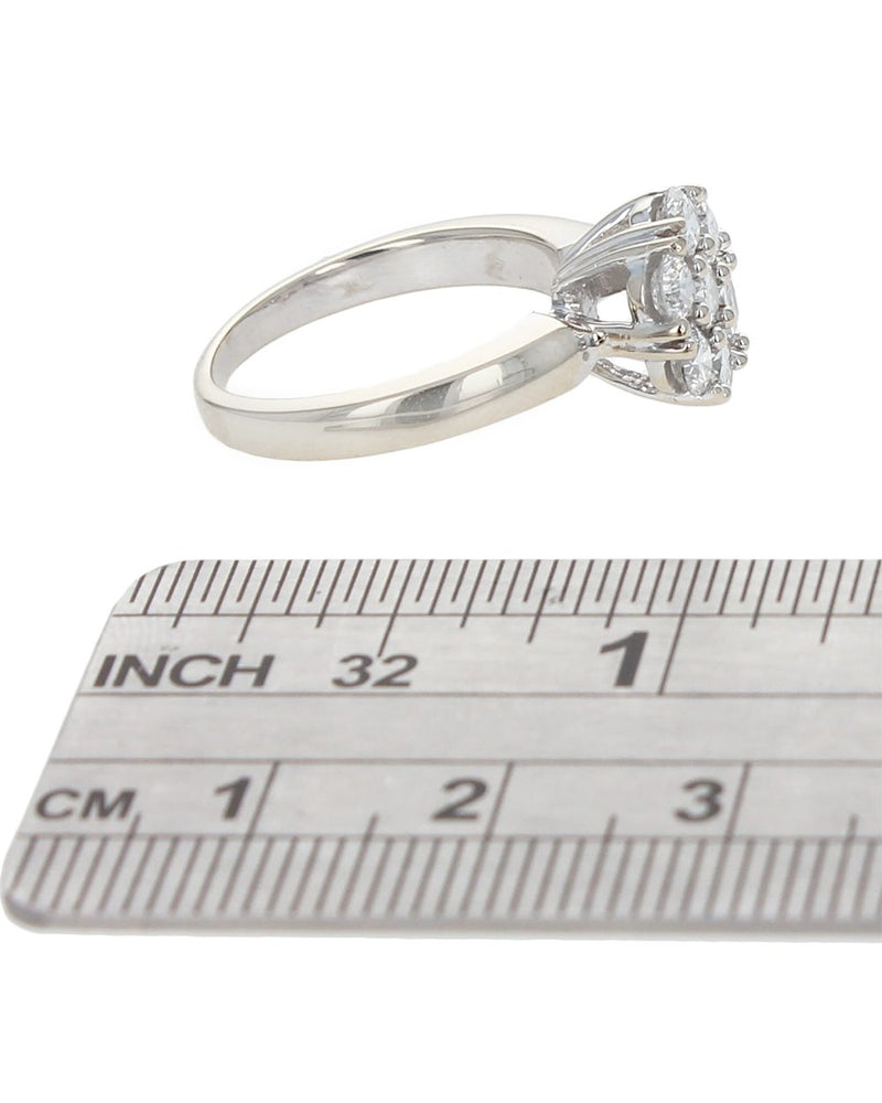 Diamond Cluster Round Top Ring