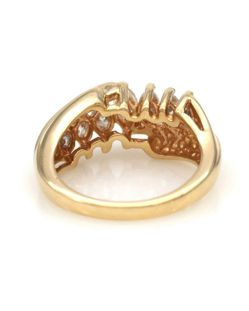 Marquise Diamond Bypass Ring in Gold