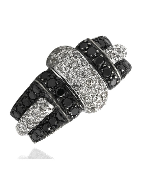 Black and White Diamond Pave Fashion Ring