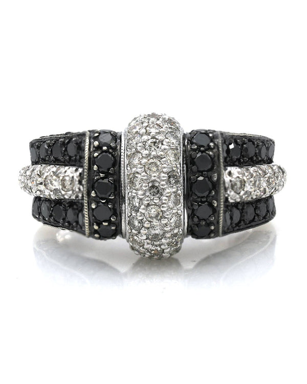 Black and White Diamond Pave Fashion Ring