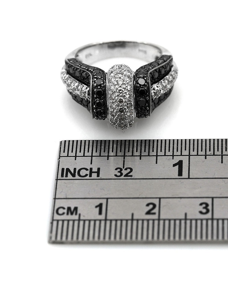 Black and White Diamond Pave Fashion Ring