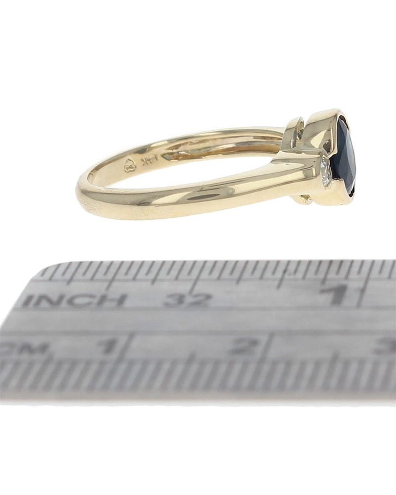 Sapphire and Diamond 3 Stone Ring