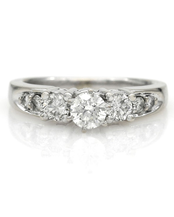 3 Stone Diamond Ring with Diamond Accents