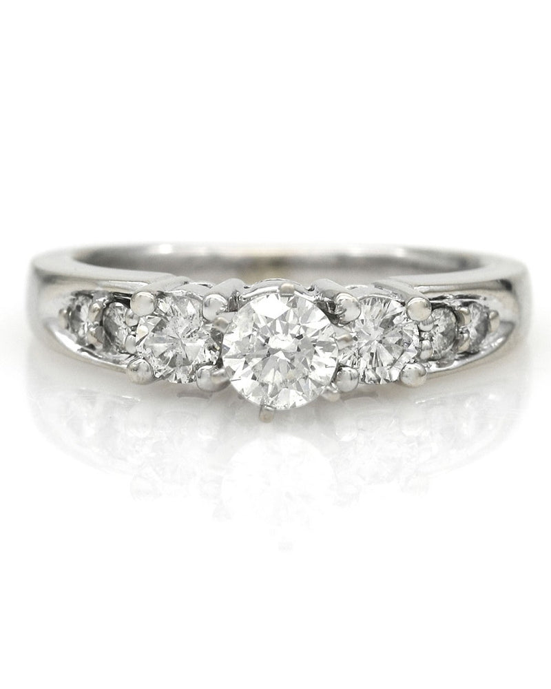 3 Stone Diamond Ring with Diamond Accents