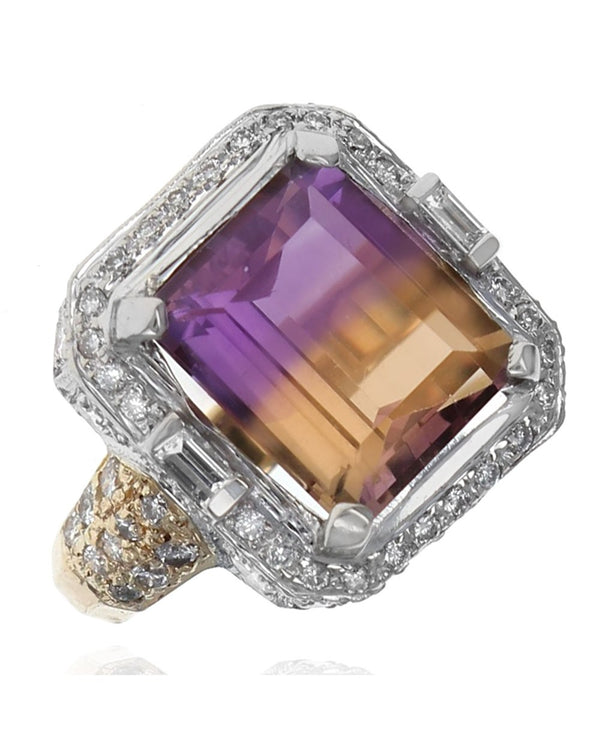 Ametrine and Diamond Fashion Ring