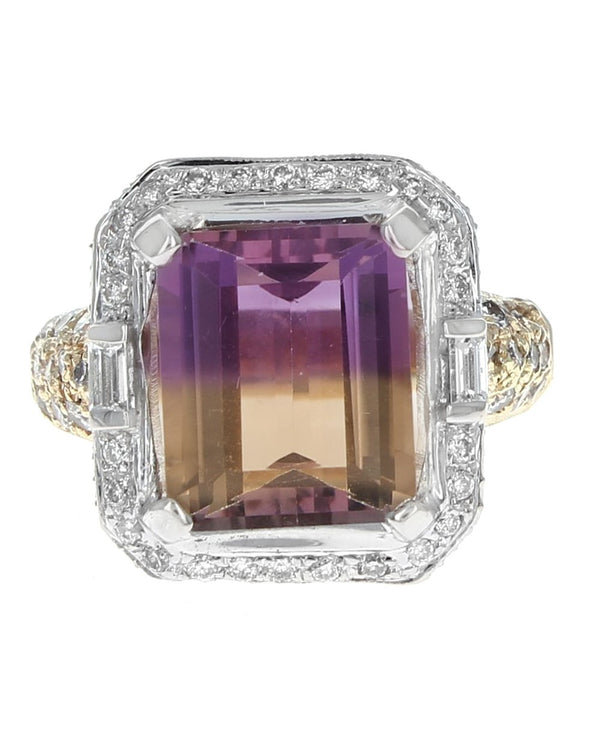 Ametrine and Diamond Fashion Ring