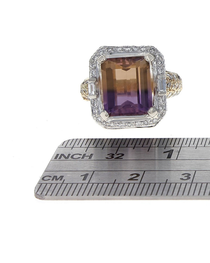 Ametrine and Diamond Fashion Ring