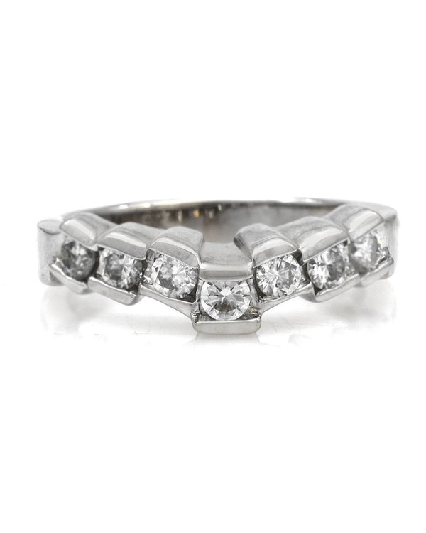 Staggered Diamond Ring in White Gold