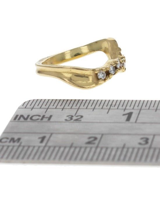 Diamond Wave Band in Yellow Gold