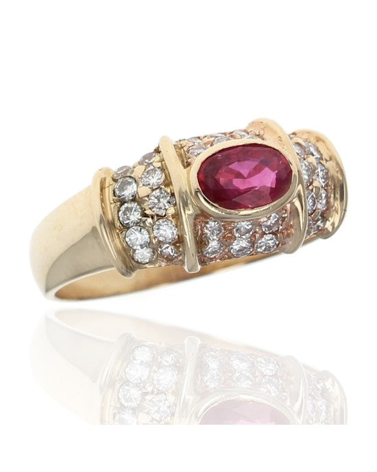 0.50ct Oval Ruby and Diamond Ring