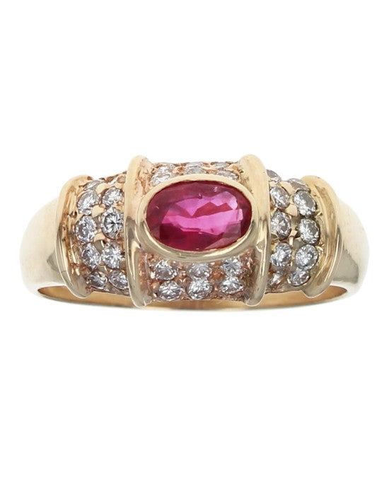 0.50ct Oval Ruby and Diamond Ring