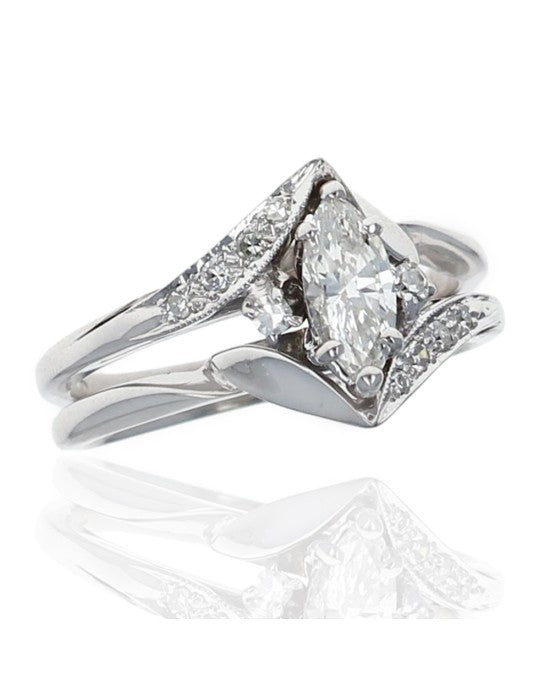 Marquise Solitaire Diamond Ring in White Gold