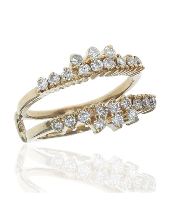 Diamond Split Shank Ring Guard in Gold