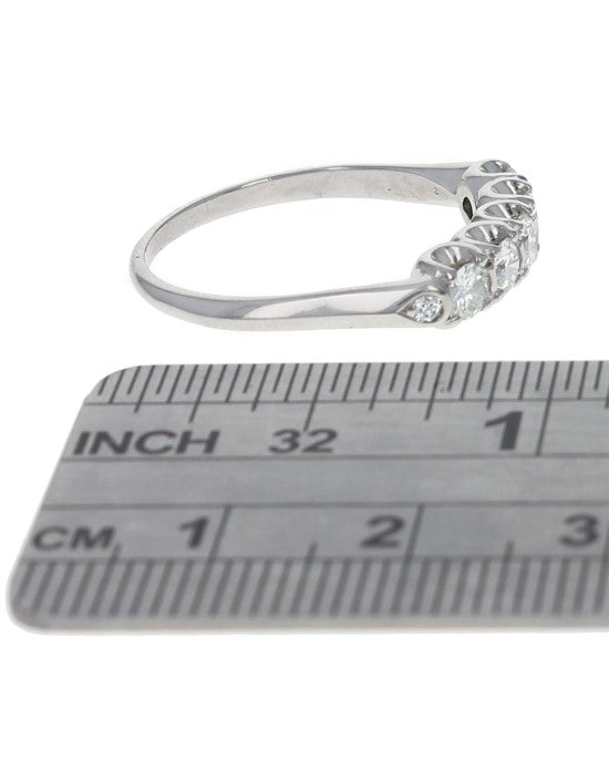 Diamond Scalloped Edge Ring in Platinum