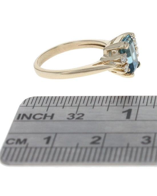 Swiss Blue Topaz and Diamond Accent Ring