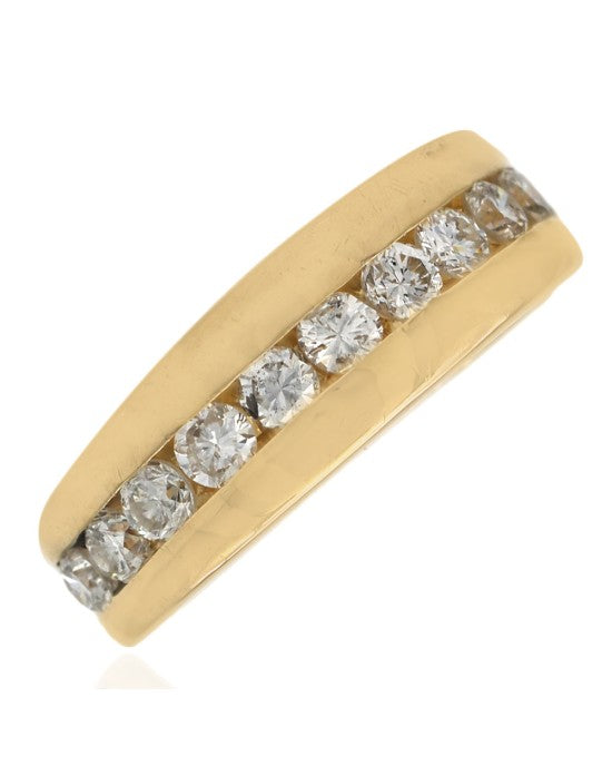 Channel Set Diamond Tapered Band