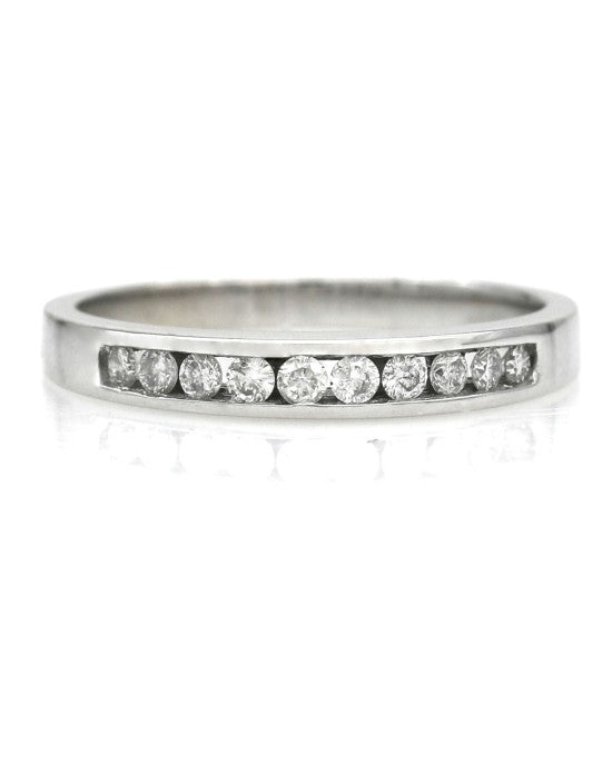 Channel Set Diamond Band in White Gold