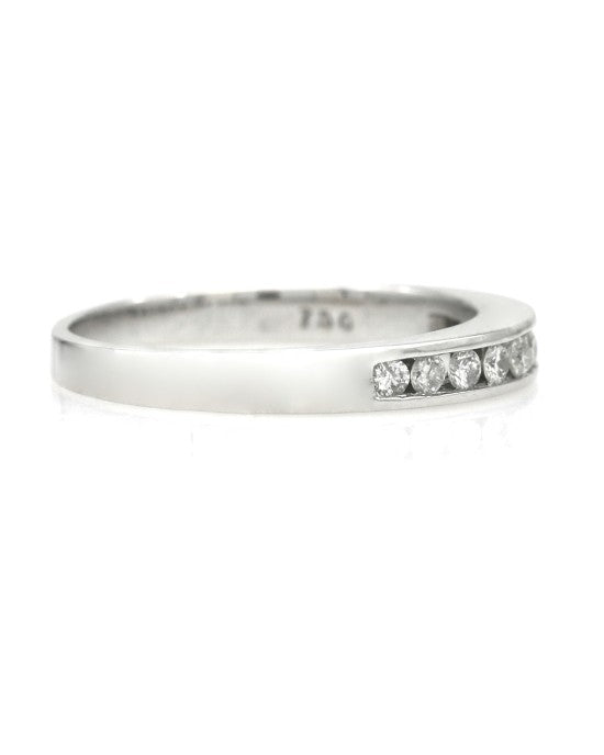 Channel Set Diamond Band in White Gold