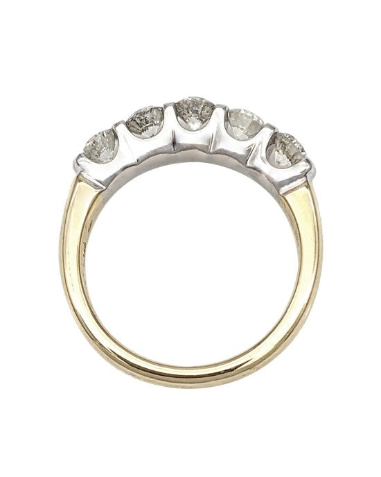 Shared Bezel Set 5 Stone Diamond Ring