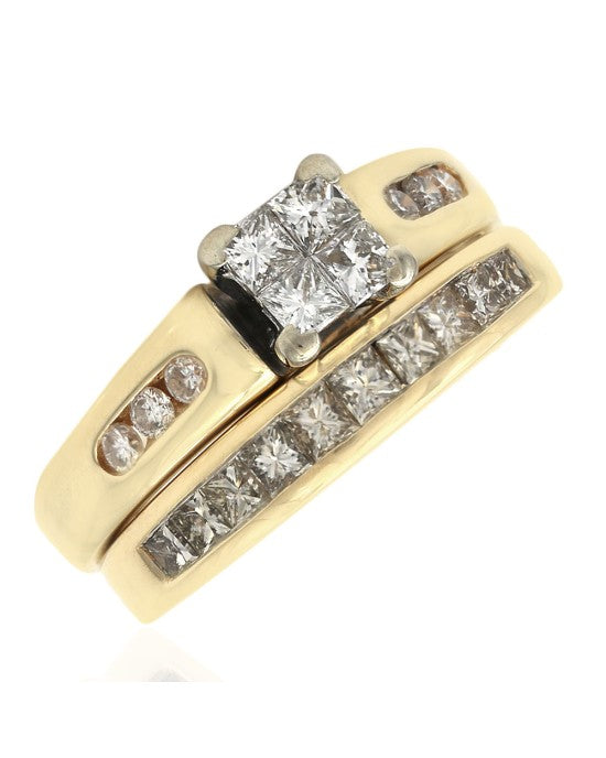 Princess Diamond Wedding Band in Yellow Gold