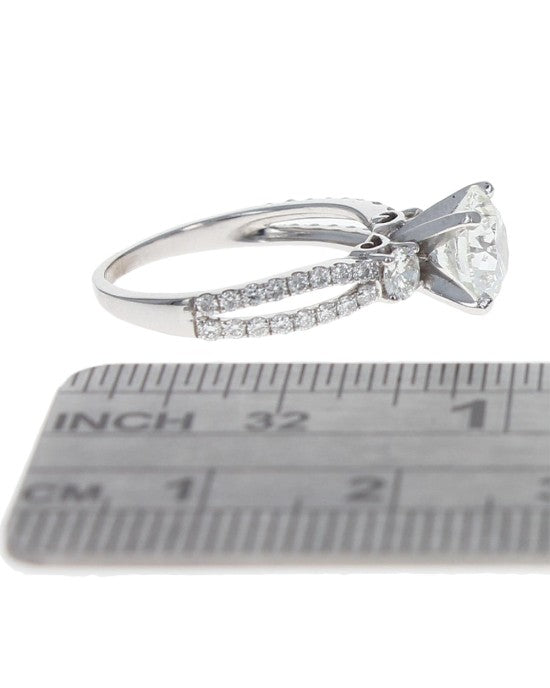 Diamond Split Shank Diamond Solitaire Engagement Ring