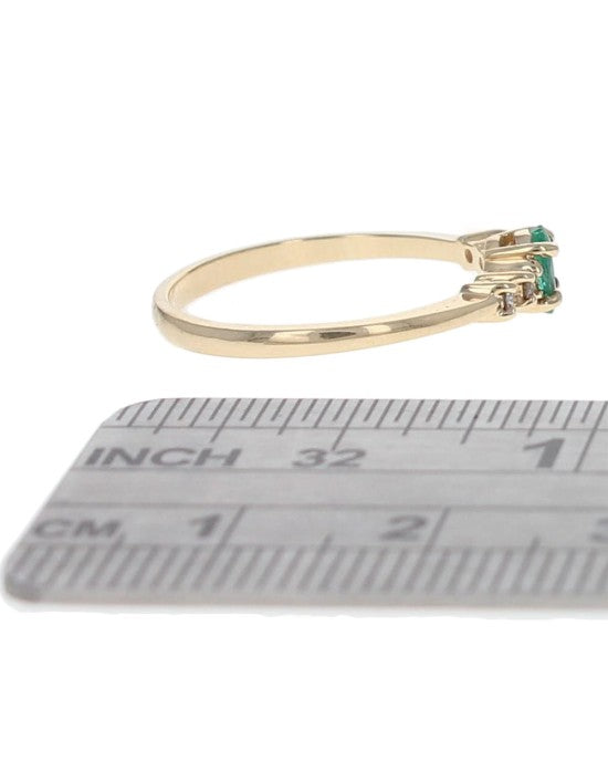 Emerald and Diamond Accent Ring in Yellow Gold