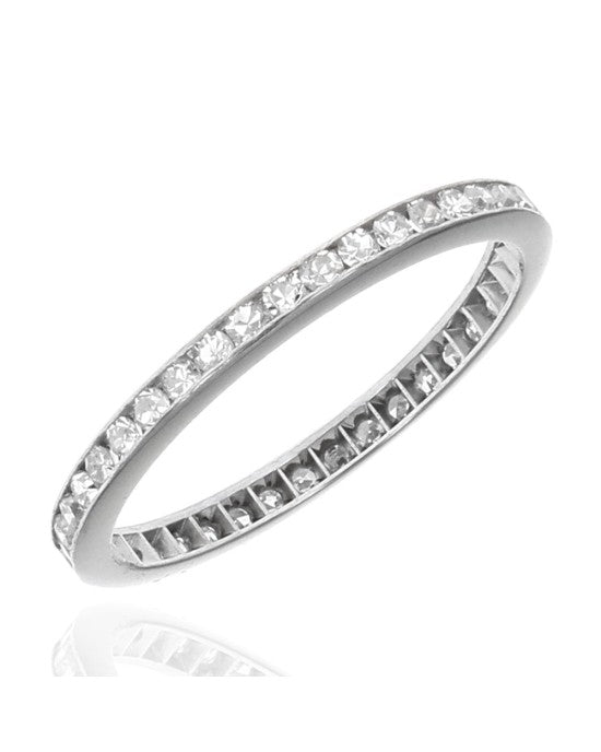 Diamond Thin Eternity Band in Platinum