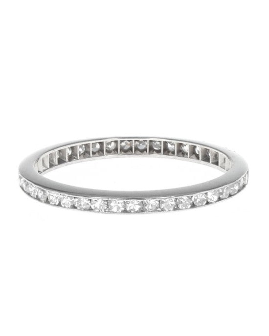 Diamond Thin Eternity Band in Platinum