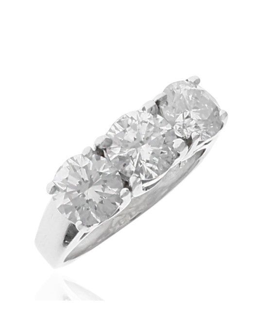 3.55ct 3 Stone Diamond Ring in White Gold