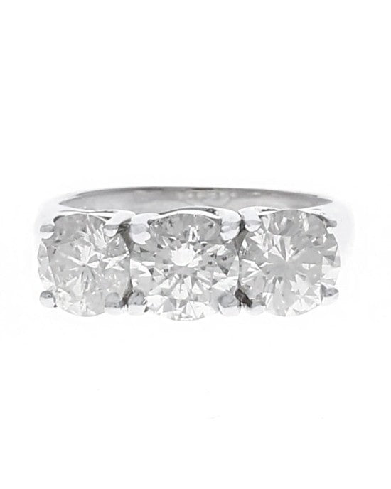 3.55ct 3 Stone Diamond Ring in White Gold