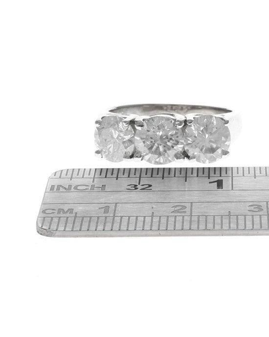 3.55ct 3 Stone Diamond Ring in White Gold